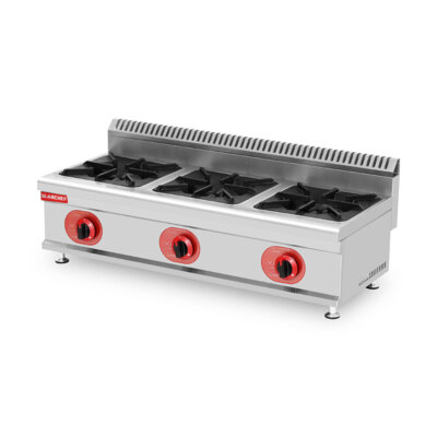 commercial 3 burner stove with flame safety