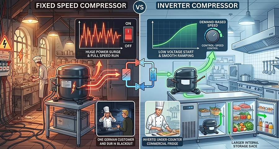 Compressor Engineering Differences core engineering fixed speed vs inverter compressor