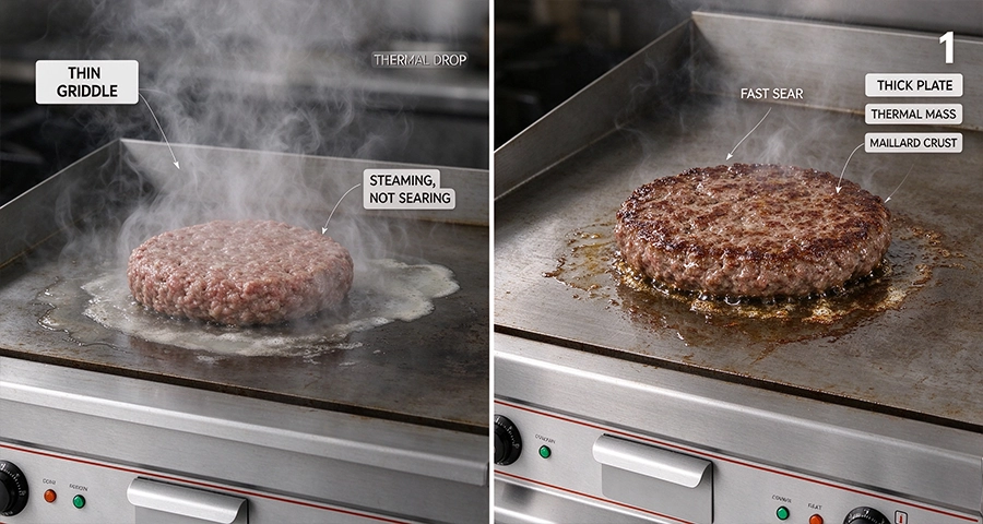 commercial griddle thickness guide 1 inch steel