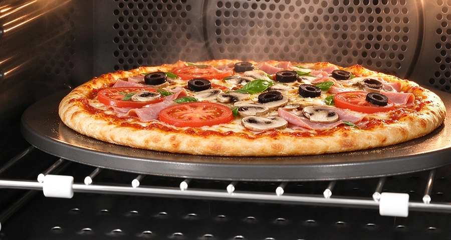 Speed oven air impingement and microwave cooking process